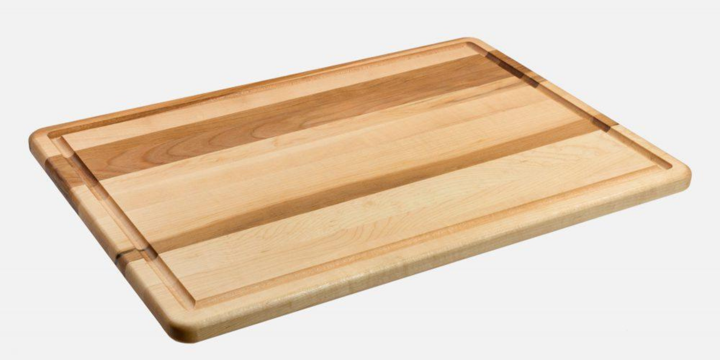 Edge grain maple cutting board with edge groove