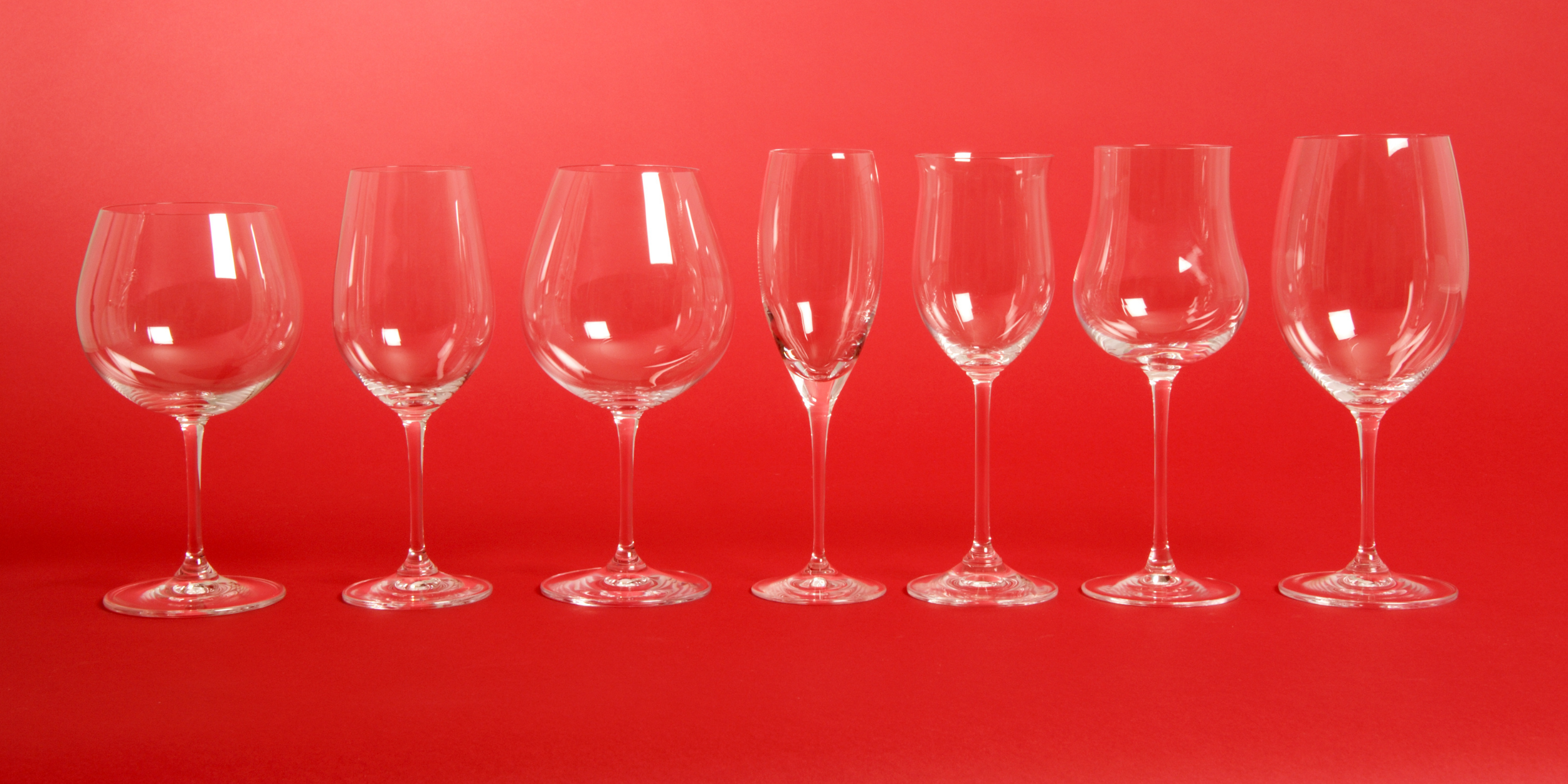 Assortment of wine glasses