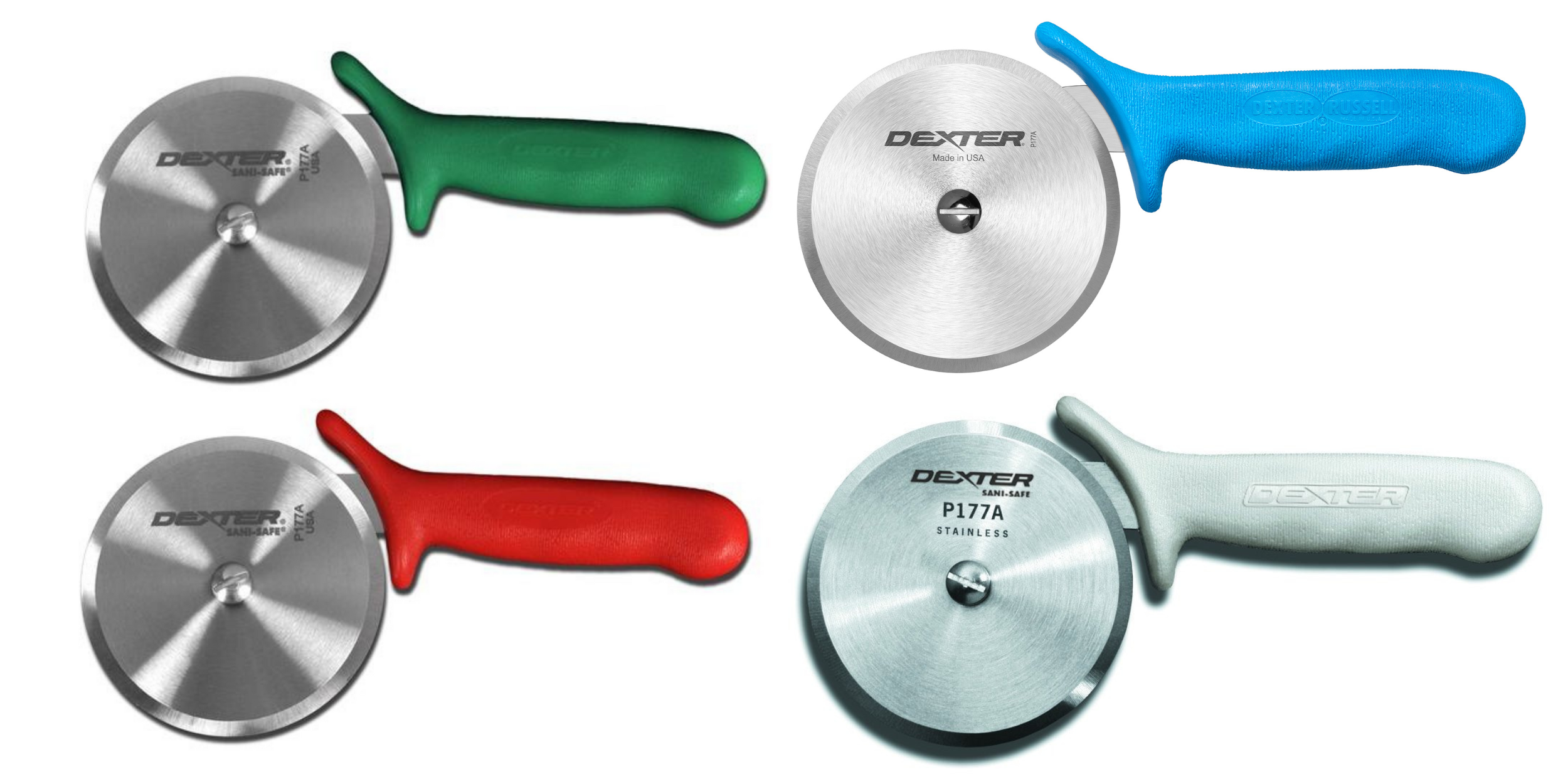 Dexter Pizza Cutters with different coloured handles