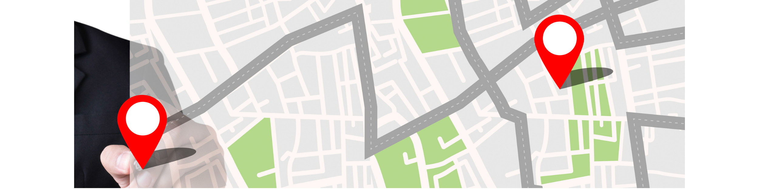 Plan des rues avec marqueurs de localisation