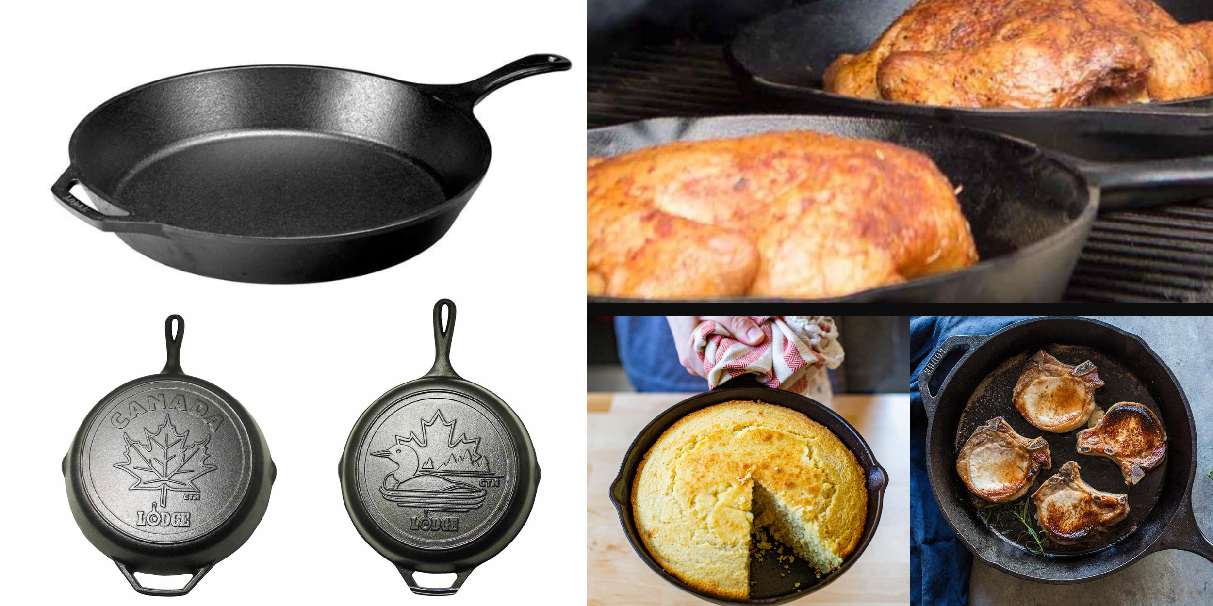 Selection of Lodge skillets and uses
