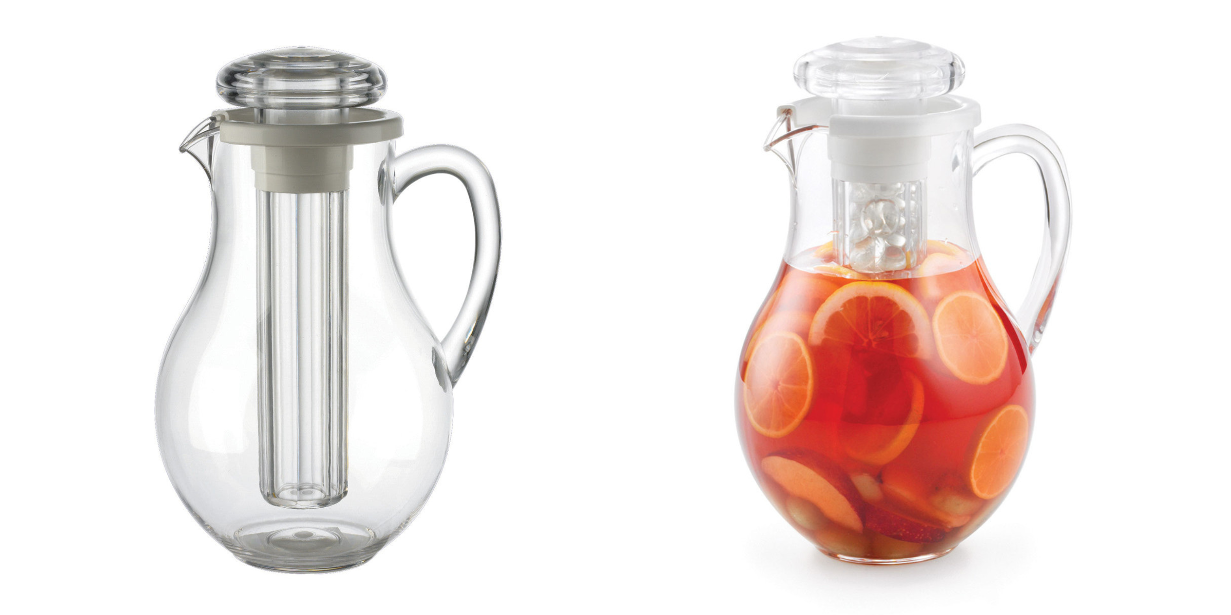 TableCraft Pitcher with Center Core 2 Qt Clear Plastic