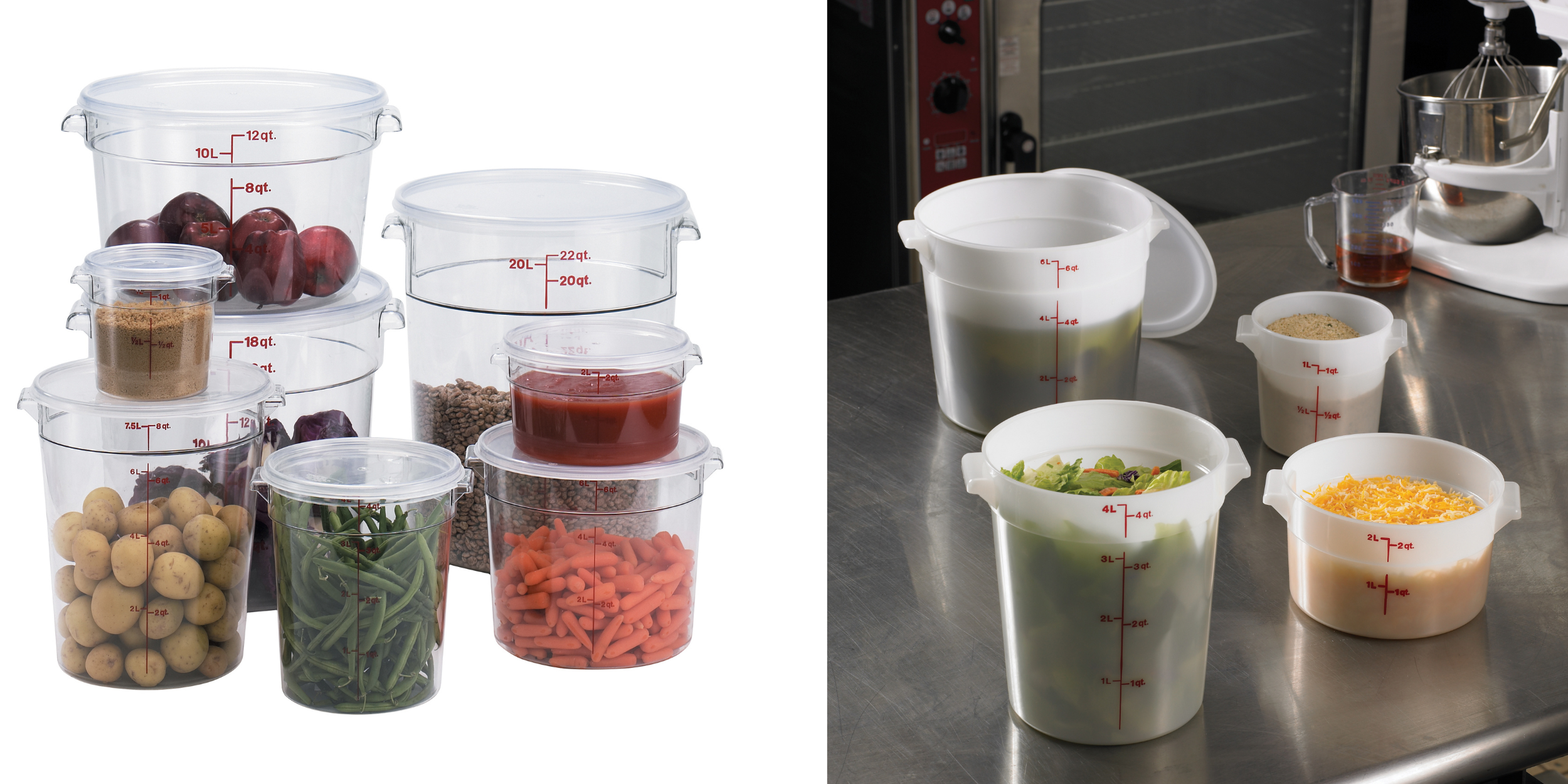Round Commerical food storage containers