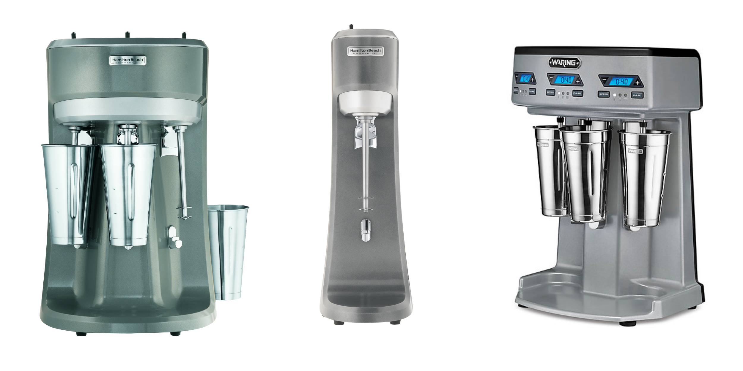 Single, double and triple spindle drink mixers
