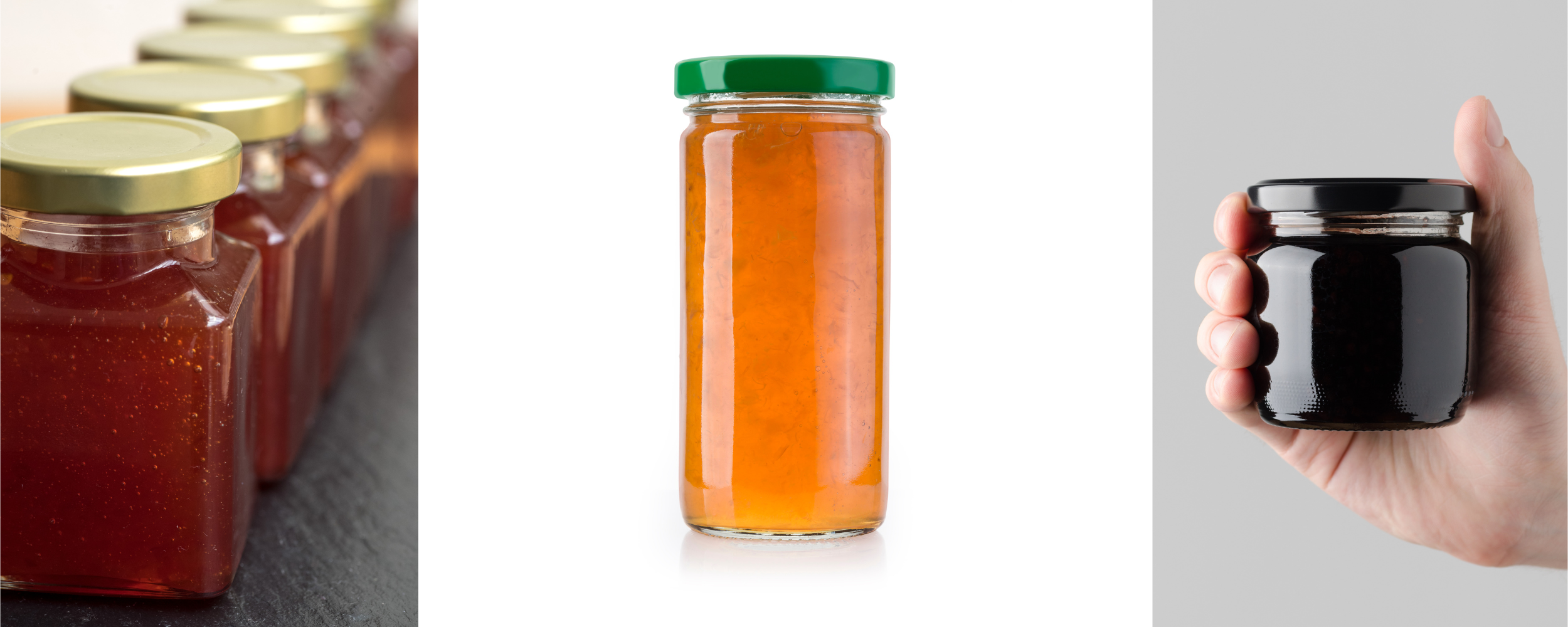 Different jars of jam