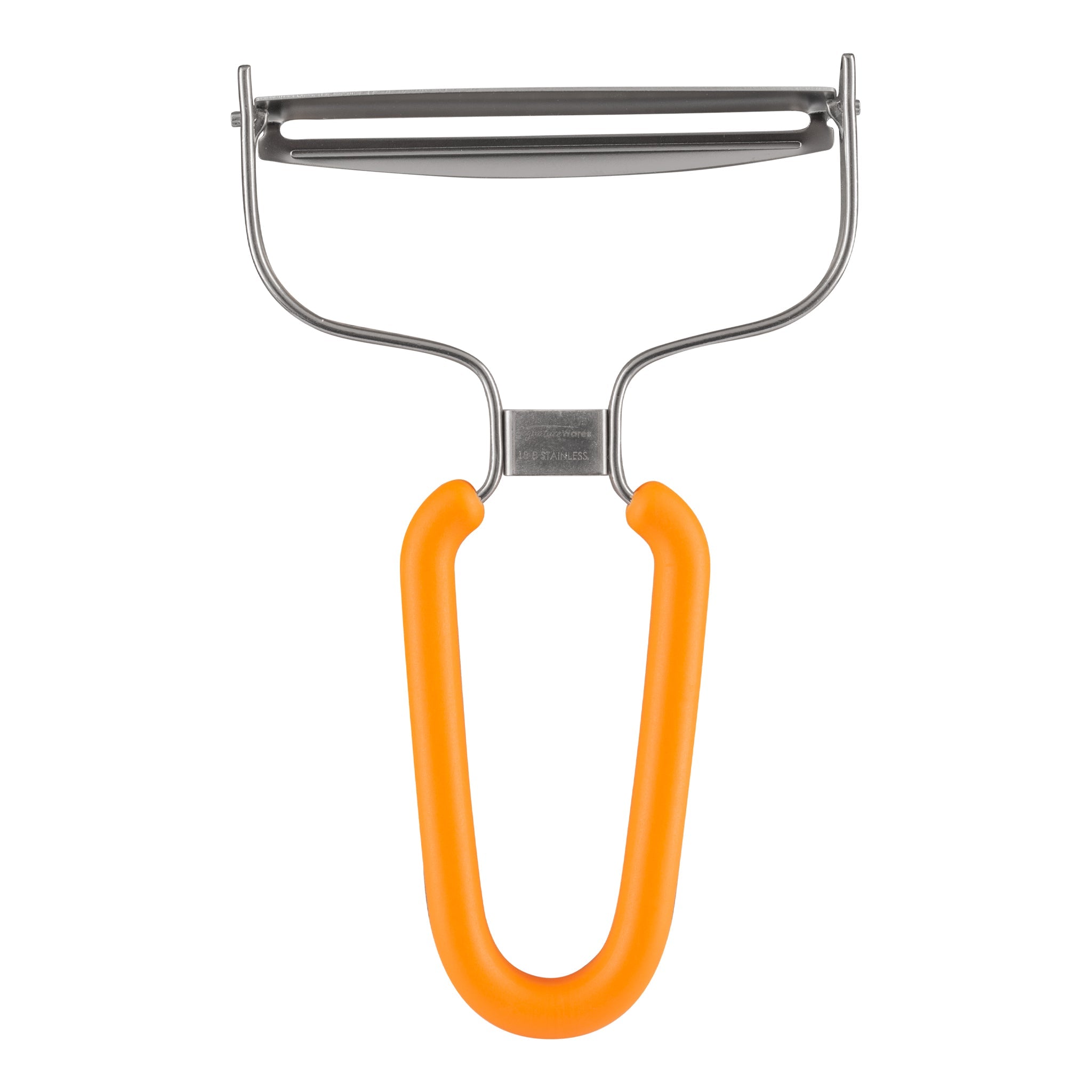 Vegetable peeler with a container for peelings, and a kitchen gadget called  a peeler receptacle for quick rinsing of vegetables and fruits 