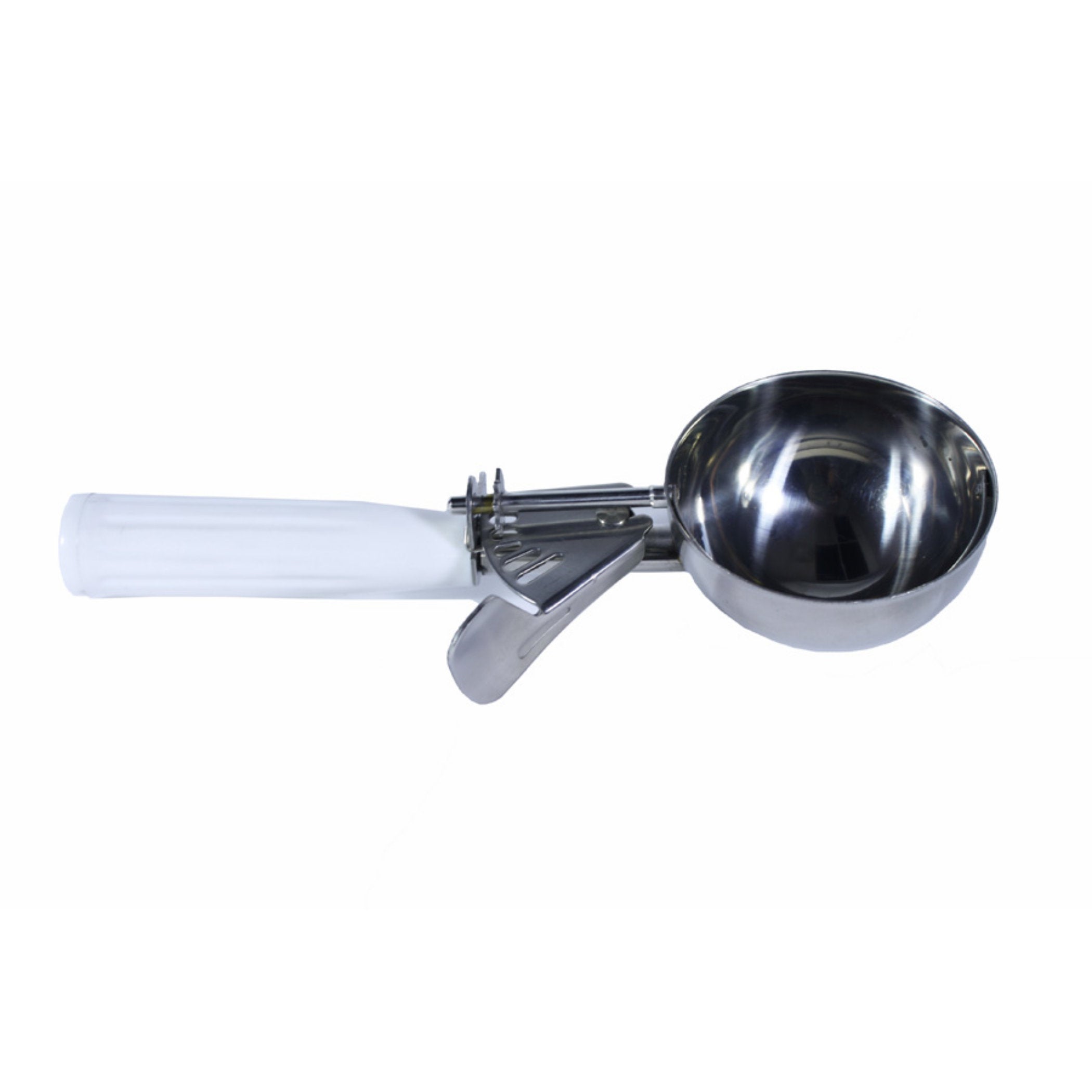 34868 Commercial-Grade Thumb Press Food Disher / Ice Cream Scoop, 18/8  Stainless Steel, 1.75 oz, Size 24, Red