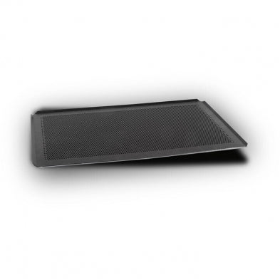 Baker's Mark Quarter Size 18 Gauge Non-Stick 9 1/2 x 13 Gray Wire in Rim  Aluminum Bun / Sheet Pan / Tray