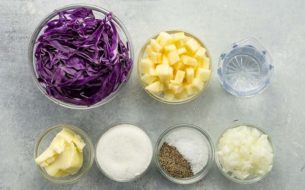 Ingredients for Braised Red Cabbage