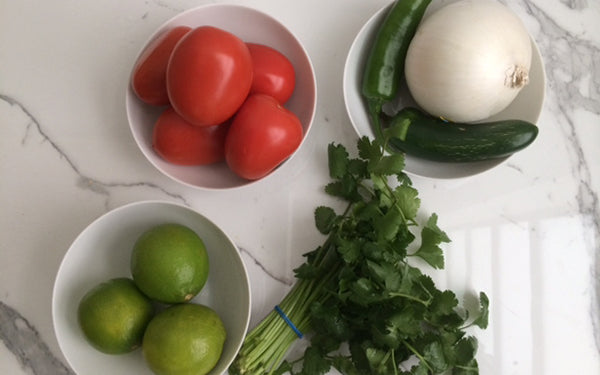 Ingredients for Pico de Gallo Salsa