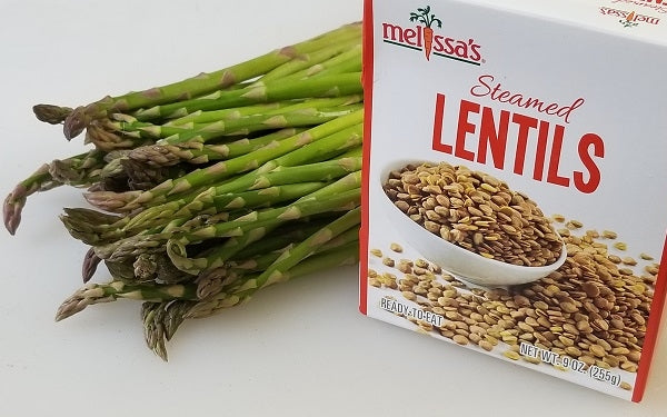 Ingredients for Asparagus & Lentils with Poached Egg