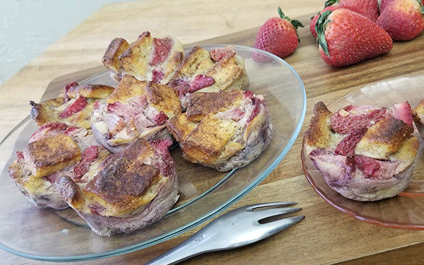 Image of Strawberry Faux Bread Pudding Cups
