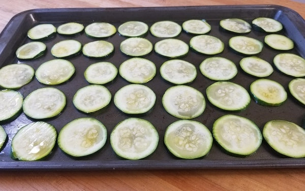 Image of zucchini on pan