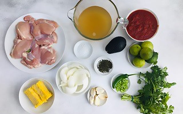 Image of ingredients for Yucatan-Style Lime and Chicken Soup
