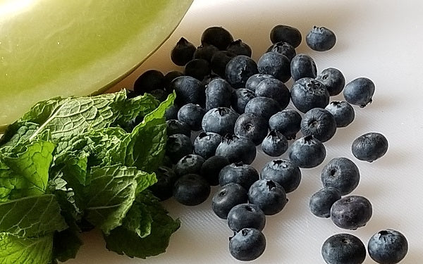 Ingredients for Blueberry-Melon Freeze