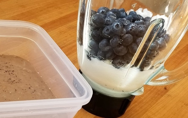 Place blueberries and remaining 2 cups of yogurt in a blender, purée until smooth.