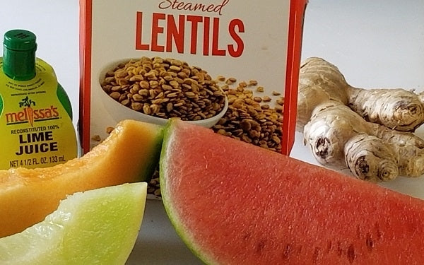Ingredients for Three-Melon Lentil Salad