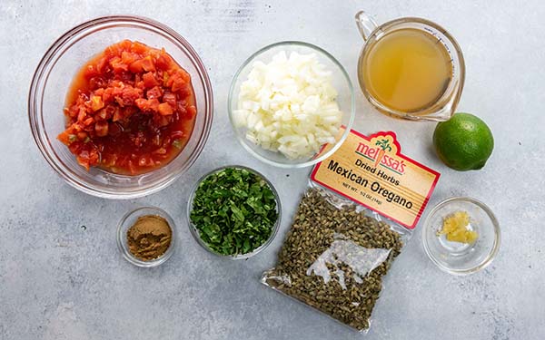 Ingredients for Hatch Ranchero Sauce