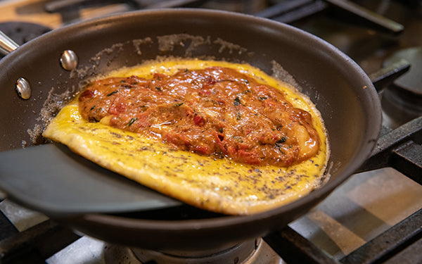 Image of Egg and filling for omelet 
