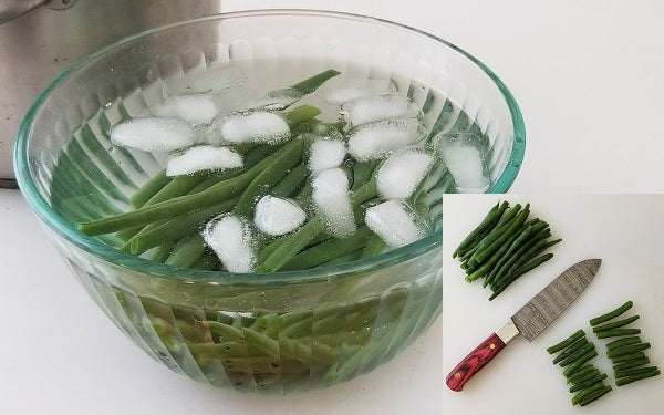 Image of Green Beans in ice water