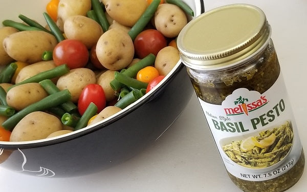 Image of ingredients with Melissa's Basil Pesto