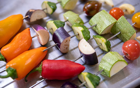 Image of veggies on skewers