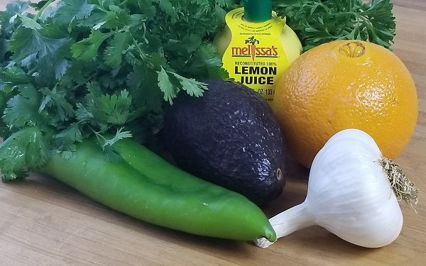 Image of ingredients for Hatch Chimichurri with Seared Salmon