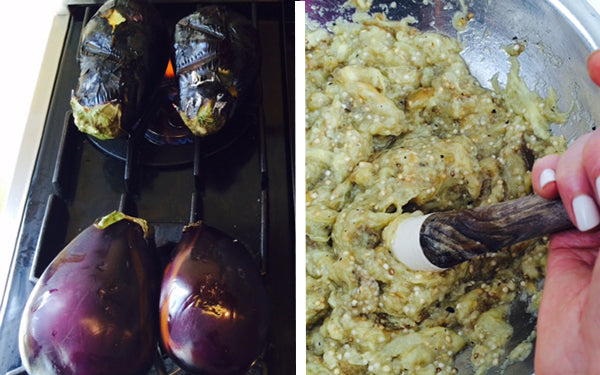 Image of preparing eggplant