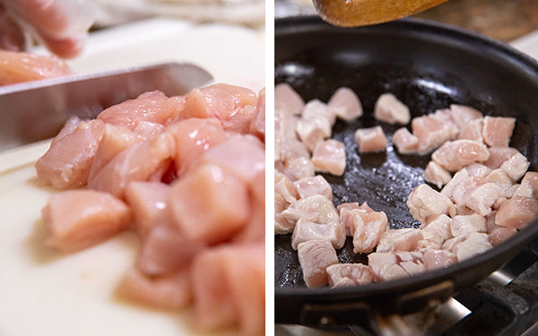 Image of chicken cut and fried