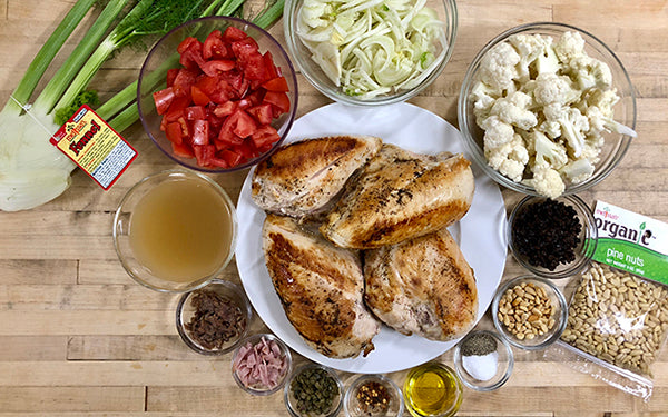 Ingredients for Braised Sicilian Chicken with Tomatoes and Fennel