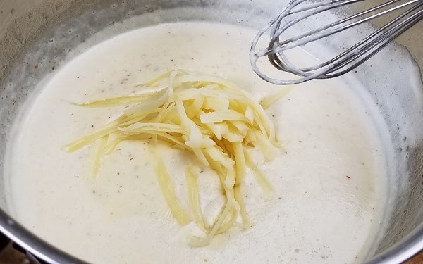 Melt butter in a saucepan over medium heat, add almond flour and whisk for 30 seconds.