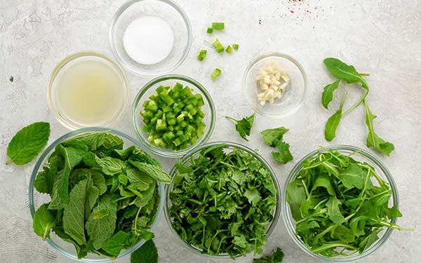 Ingredients for Mixed Herb Dipping Sauce
