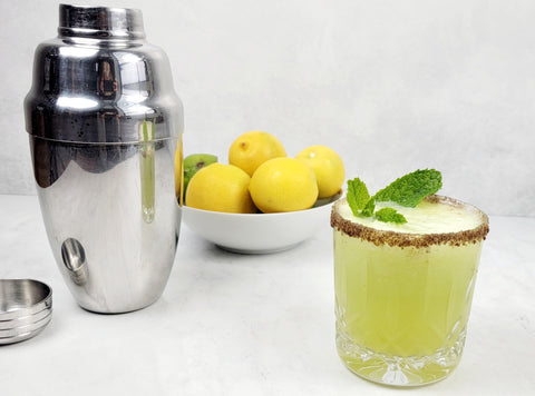Image of Cucumber-Mint Agua Fresca with Mezcal and Chili-Smoked Salt