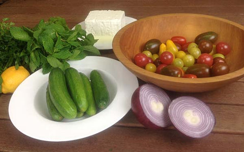 Image of Ingredients for French Summer Feta Salad