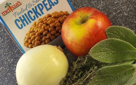 Image of ingredients for chickpea and apple patties