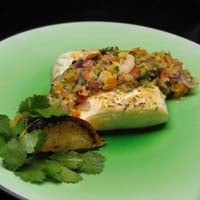 Image of Sea Bass with Rock Shrimp Salsa