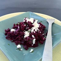 Image of Shredded Beets with Crumbled Feta and Creamy Citrus Dressing