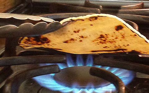 Image of heating up tortilla