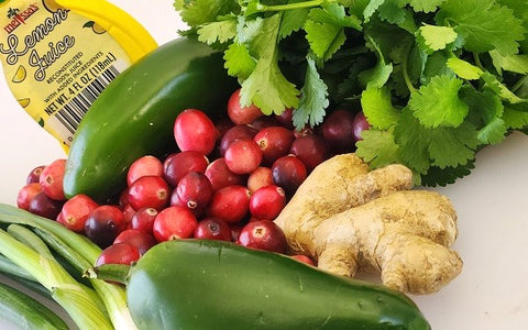 Image of Cranberry Holiday Salsa ingredients