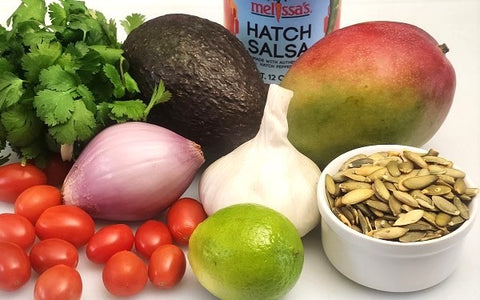 Image of ingredients for mango guacamole