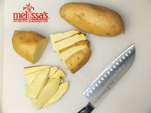 Image of potato cut into wedges