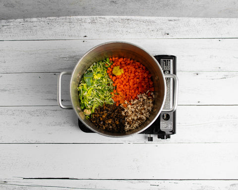 Image of dry ingredients placed in saucepan