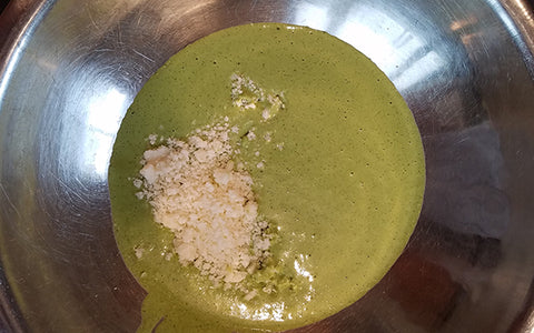 Image of cilantro sauce with cotija cheese