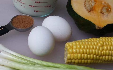 Image of Ingredients Corn Pudding Acorn Squash Cups