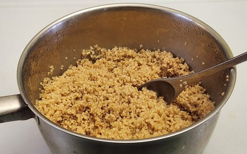 Image of cooked quinoa in a pot