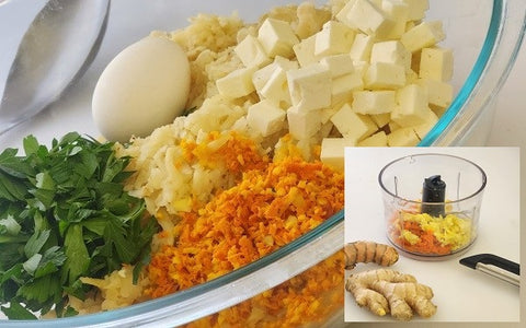 Image of blending ingredients in food processor