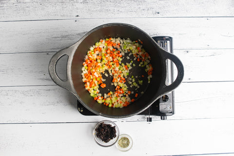 Image of vegetable sauté with sun dried tomatoes and Tuscan seasoning