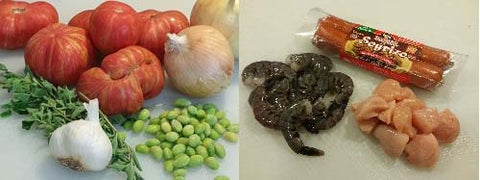 Image of ingredients for paella