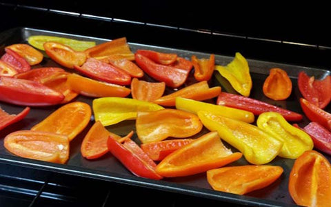 Image of Place the peppers on a baking sheet and bake until tender, about 10 minutes