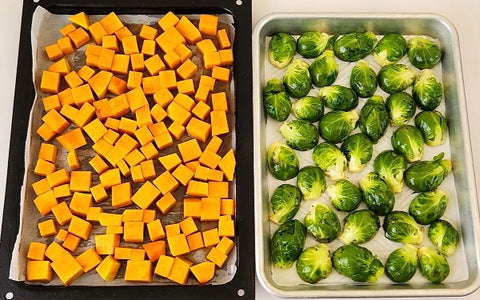 Image of veggies on baking sheet